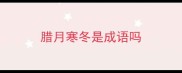 腊月寒冬是成语吗
