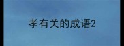 孝有关的成语