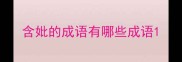 含妣的成语有哪些成语