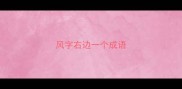 风字右边一个成语