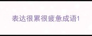 表达很累很疲惫成语