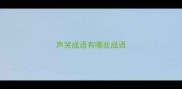 声哭成语有哪些成语