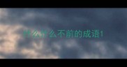 什么什么不前的成语