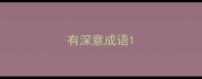 有深意成语
