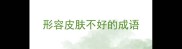 形容皮肤不好的成语