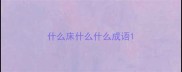什么床什么什么成语