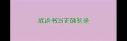 成语书写正确的是