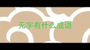 无字有什么成语