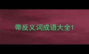 带反义词成语大全