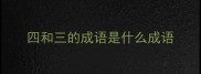 四和三的成语是什么成语