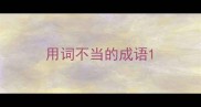 用词不当的成语