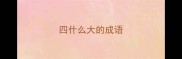 四什么大的成语