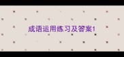 成语运用练习及答案