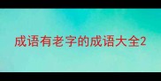 成语有老字的成语大全
