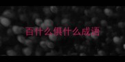 百什么俱什么成语