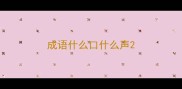 成语什么口什么声
