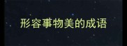 形容事物美的成语