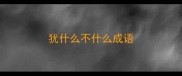犹什么不什么成语