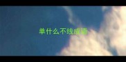 单什么不线成语