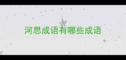 河思成语有哪些成语