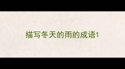 描写冬天的雨的成语