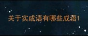 关于实成语有哪些成语