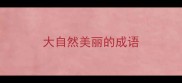大自然美丽的成语