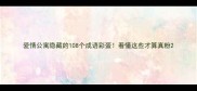 爱情公寓隐藏的108个成语彩蛋看懂这些才算真粉