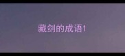 藏剑的成语