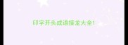 印字开头成语接龙大全