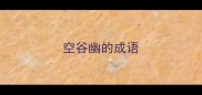 空谷幽的成语