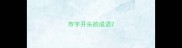 市字开头的成语
