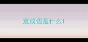 意成语是什么