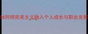 尽善尽美如何将完美主义融入个人成长与职业发展的实践指南