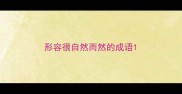 形容很自然而然的成语