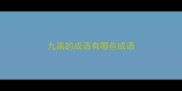 九高的成语有哪些成语