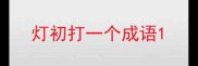 灯初打一个成语